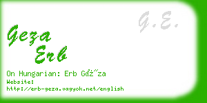 geza erb business card